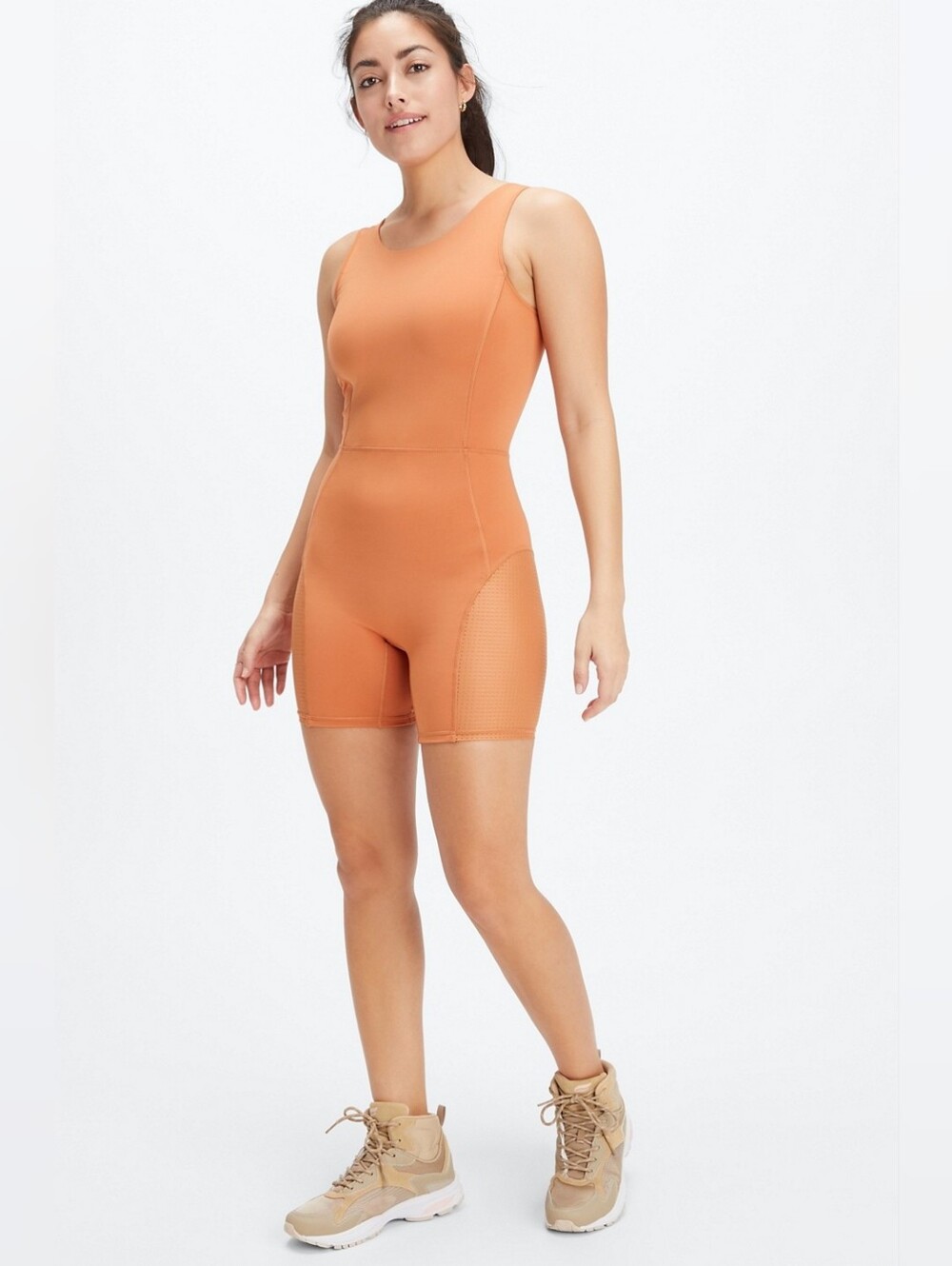 Fabletics Brianna Onsie Workout Bodysuit - Color Sequoia ** Size Large